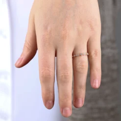 Rose Gold Round & Princess Cut Diamond Band 14K