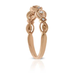 Rose Gold Scalloped Diamond Band 14K