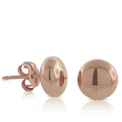 Rose Gold Stud Earring 14K, 8mm