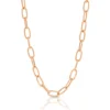 Rose Gold Toscano Oval Paperclip Chain Necklace 14K, 20"