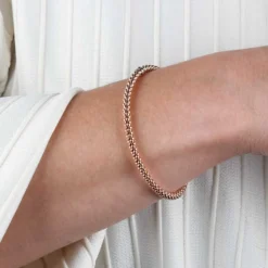 Rose Gold Toscano Stretchy Bangle Bracelet 14K