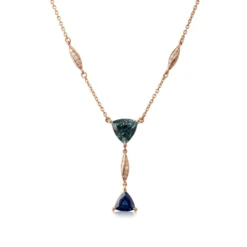 Rose Gold Trillion Gemstone & Diamond Twist 