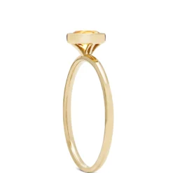 Round Bezel Set Citrine Ring, 14K