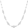 Round Cluster Diamond Necklace, 14K White Gold