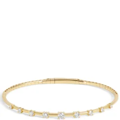 Round Diamond Bangle, 14K Yellow Gold