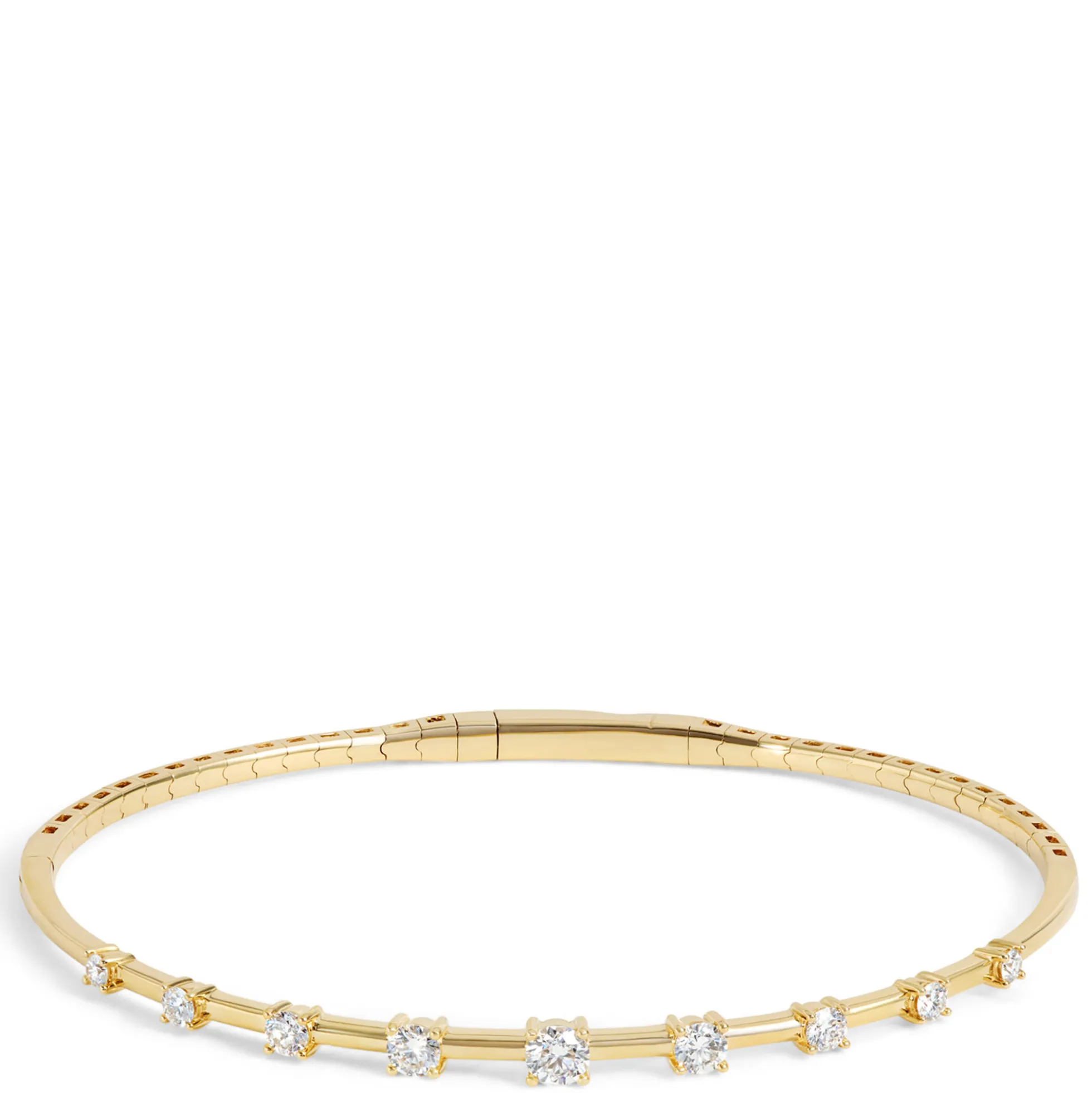 Round Diamond Bangle, 14K Yellow Gold
