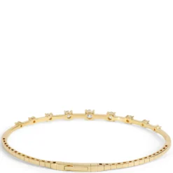 Round Diamond Bangle, 14K Yellow Gold