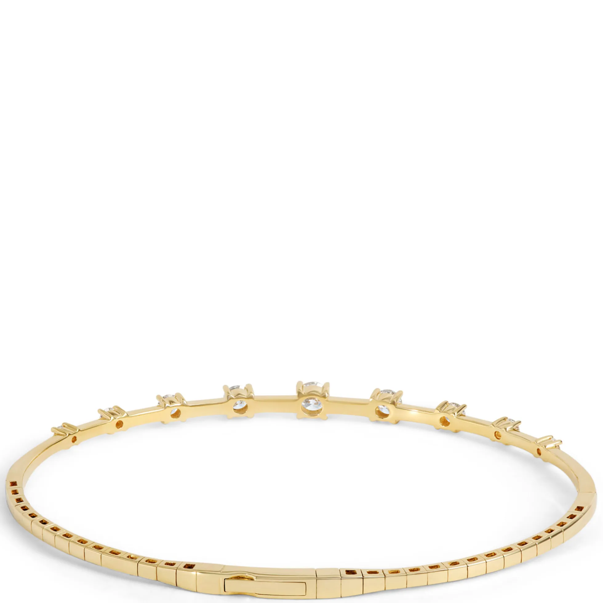Round Diamond Bangle, 14K Yellow Gold