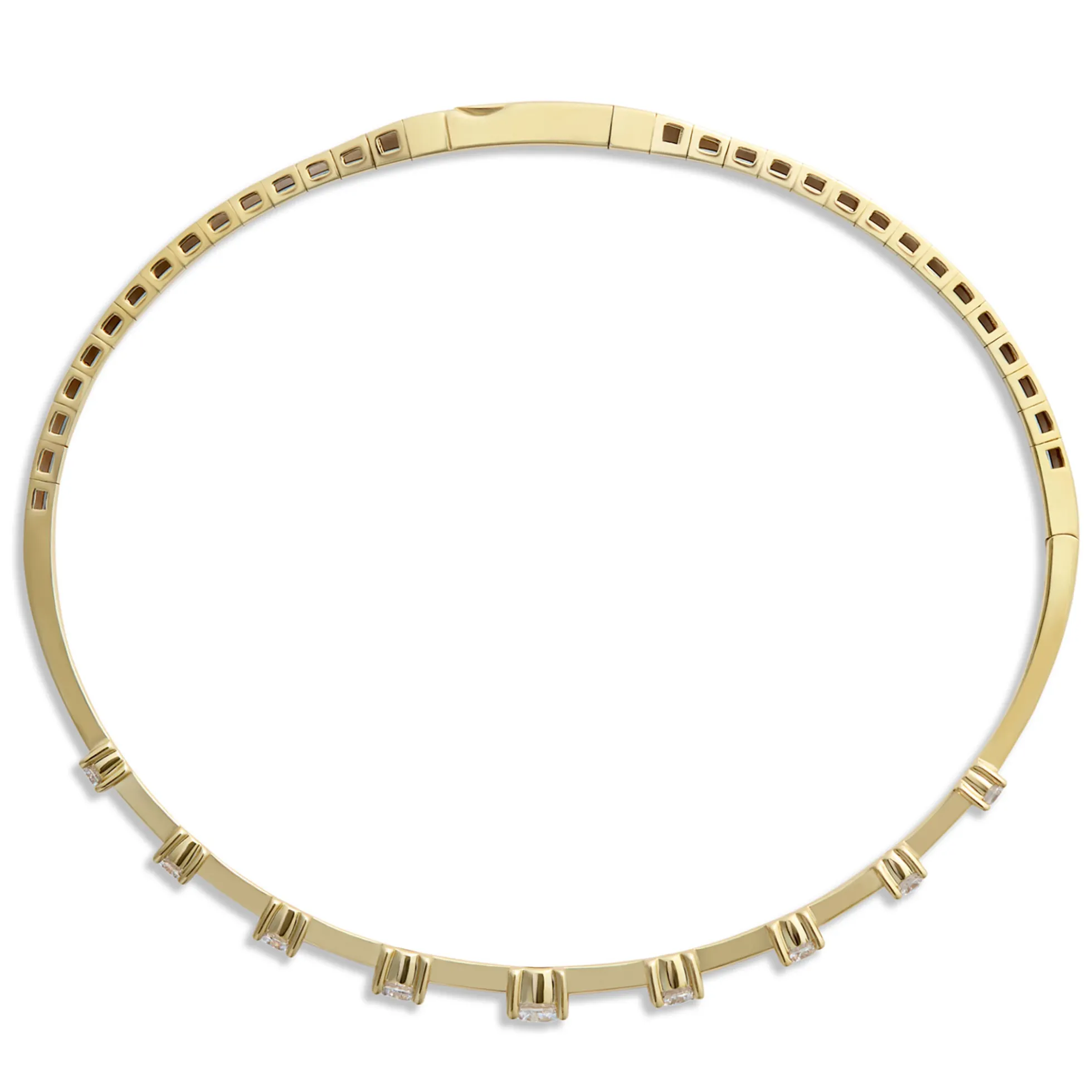 Round Diamond Bangle, 14K Yellow Gold