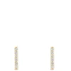 Round Diamond Bar Earrings, 14K Yellow Gold