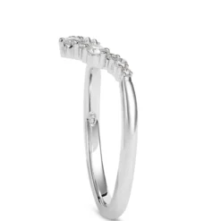 Round Diamond Contour Band, 14K White Gold