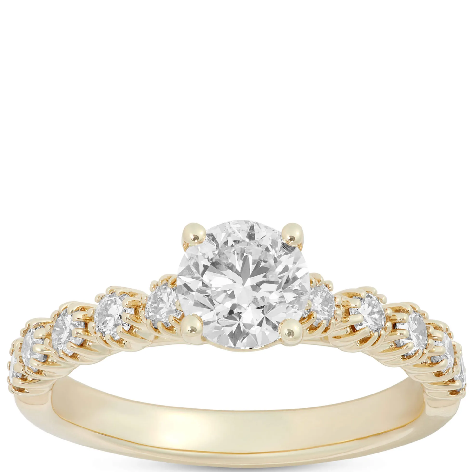 Round Diamond Engagement Ring in 14K Yellow Gold