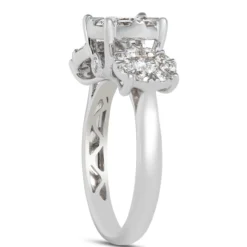 Round Diamond Engagement Ring, 14K White Gold