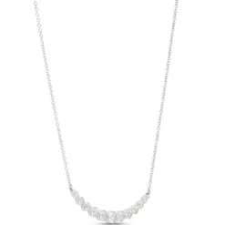 Round Diamond in Graduated Sizes Necklace, 18K White Gold