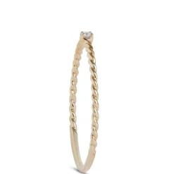 Round Diamond Promise Ring, 14K Yellow and White Gold
