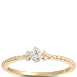 Round Diamond Ring, 14K Yellow Gold