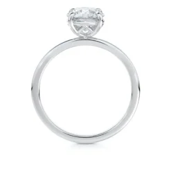 Round Diamond Solitaire Ring, 18K White Gold