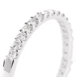 Round Diamond Wedding Band, 14K White Gold