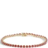 Round Garnet Gemstone Bracelet, 14K Yellow Gold