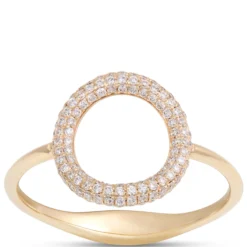 Round Open Center Diamond Ring, 14K Yellow Gold Size 7