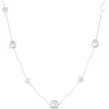 Round Rainbow Moonstone Necklace, Sterling Silver