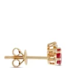 Round Ruby Studs, 14K Yellow Gold