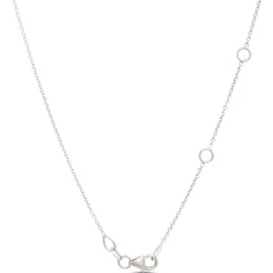 Round Sapphire and Diamond Necklace, ½ Carat, 18K White Gold