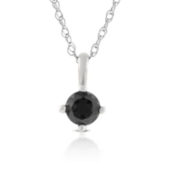 Round Sapphire Pendant 14K