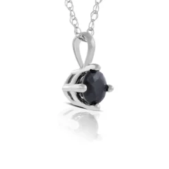 Round Sapphire Pendant 14K