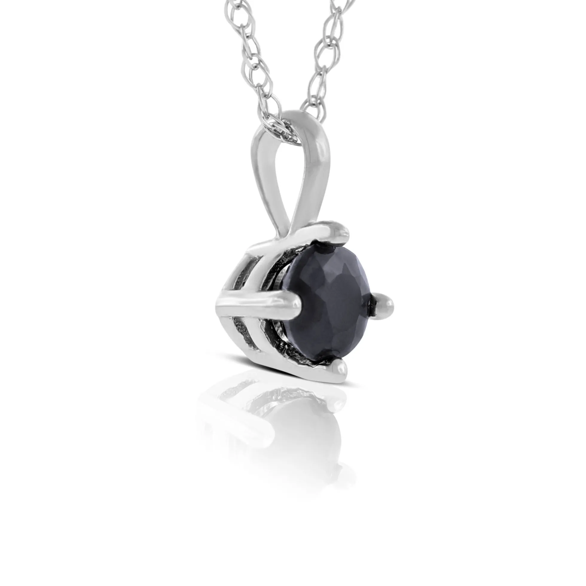 Round Sapphire Pendant 14K