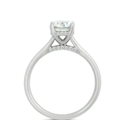 Round Solitaire Diamond Engagement Ring, Platinum