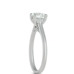Round Solitaire Diamond Engagement Ring, Platinum