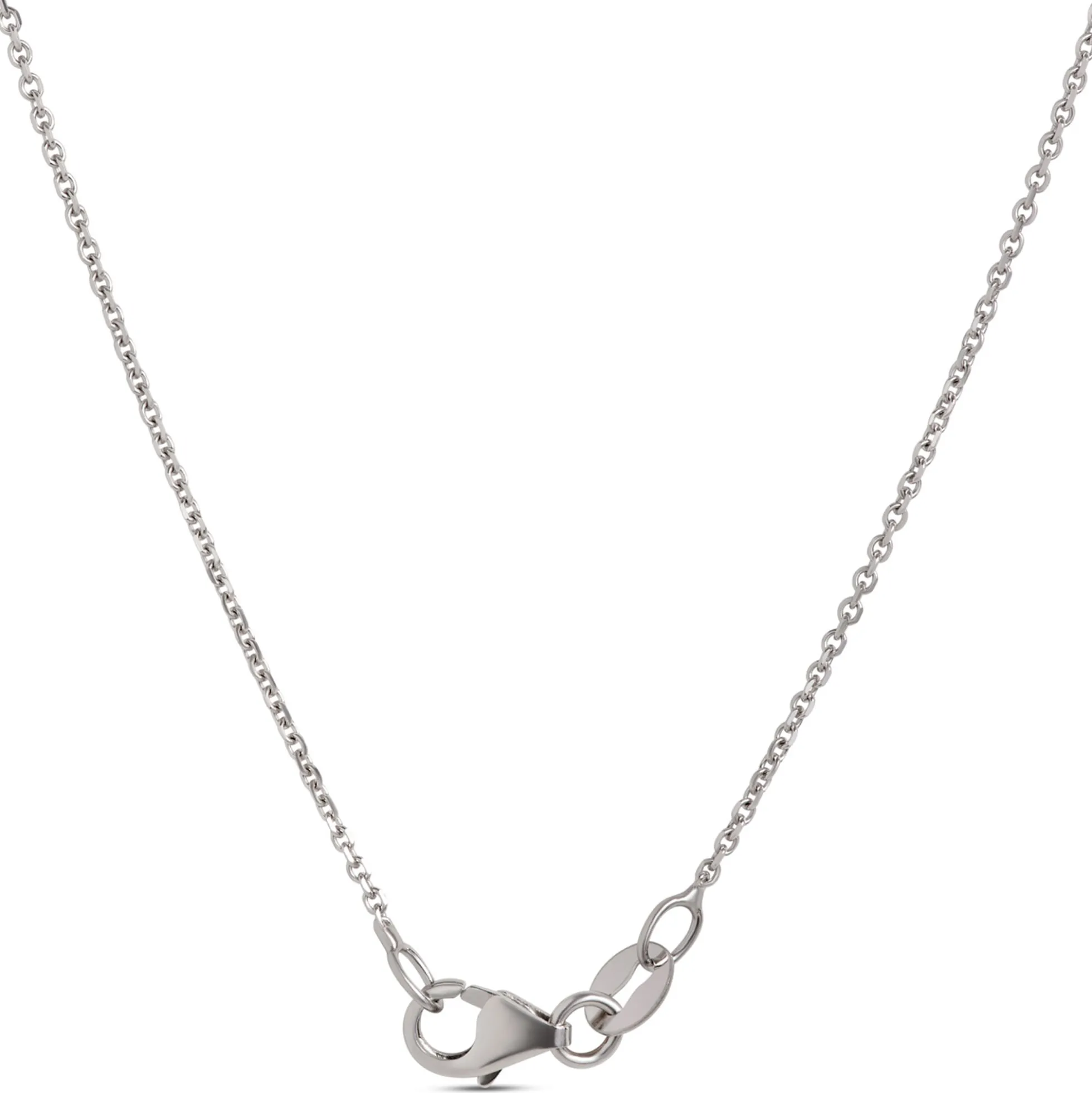 Round Tanzanite Pendant with Diamond Halo, 14K White Gold
