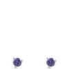 Round Tanzanite Studs, 14K White Gold