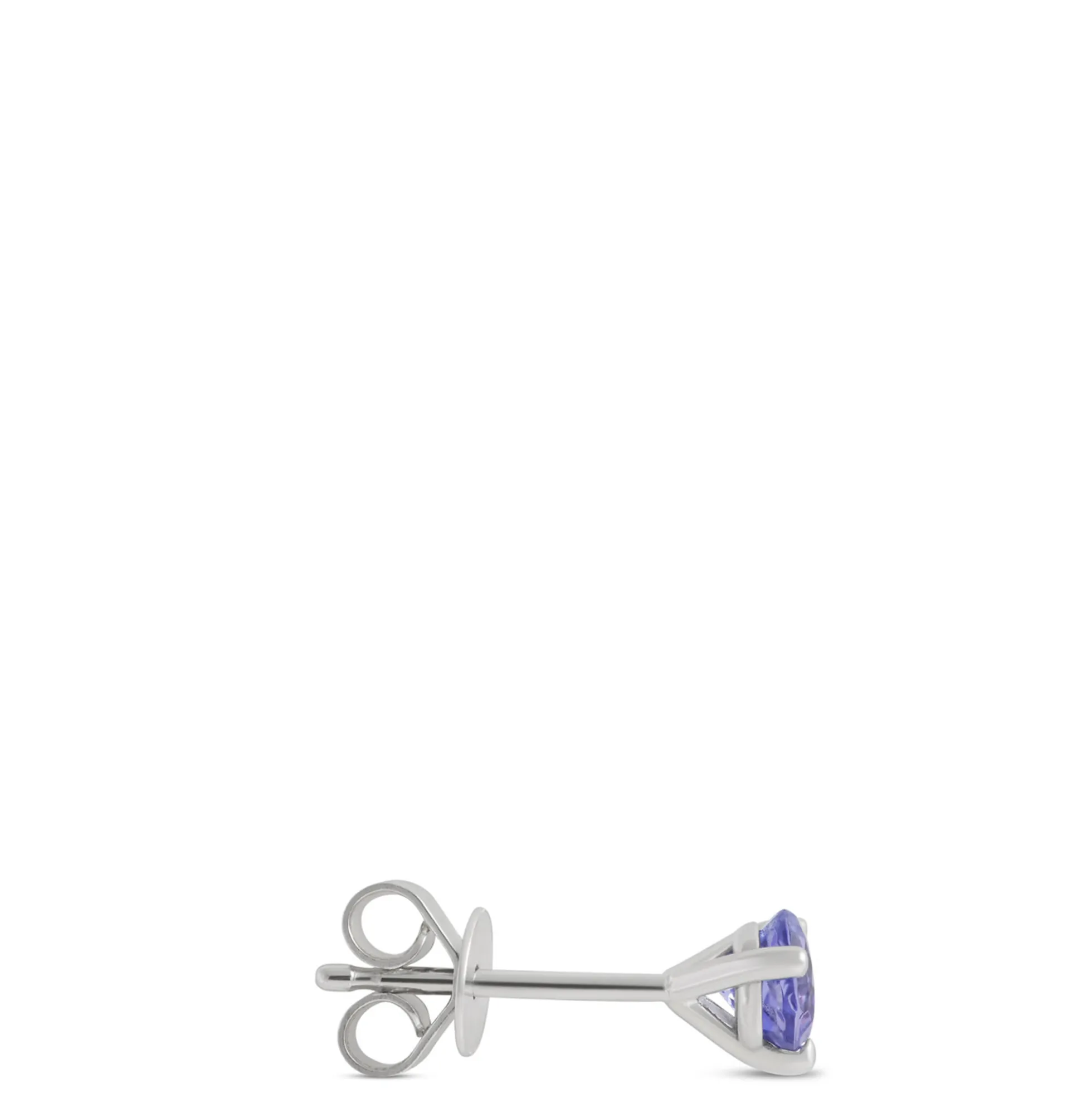 Round Tanzanite Studs, 14K White Gold