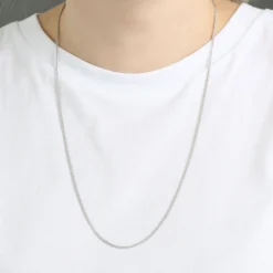 Round Wheat Chain in Silver, 24"