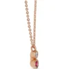 Ruby and Diamond Pendant, 14K Rose Gold