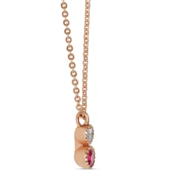 Ruby and Diamond Pendant, 14K Rose Gold