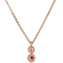 Ruby and Diamond Pendant, 14K Rose Gold