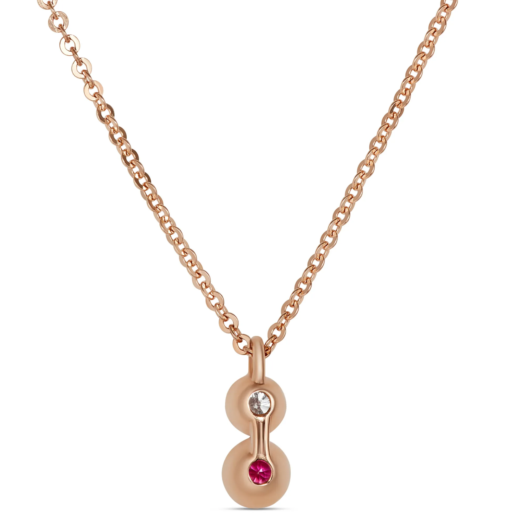 Ruby and Diamond Pendant, 14K Rose Gold