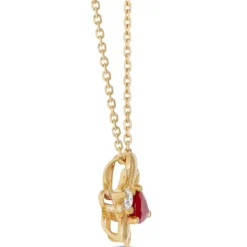Ruby Bumble Bee Pendant, 14K Yellow Gold
