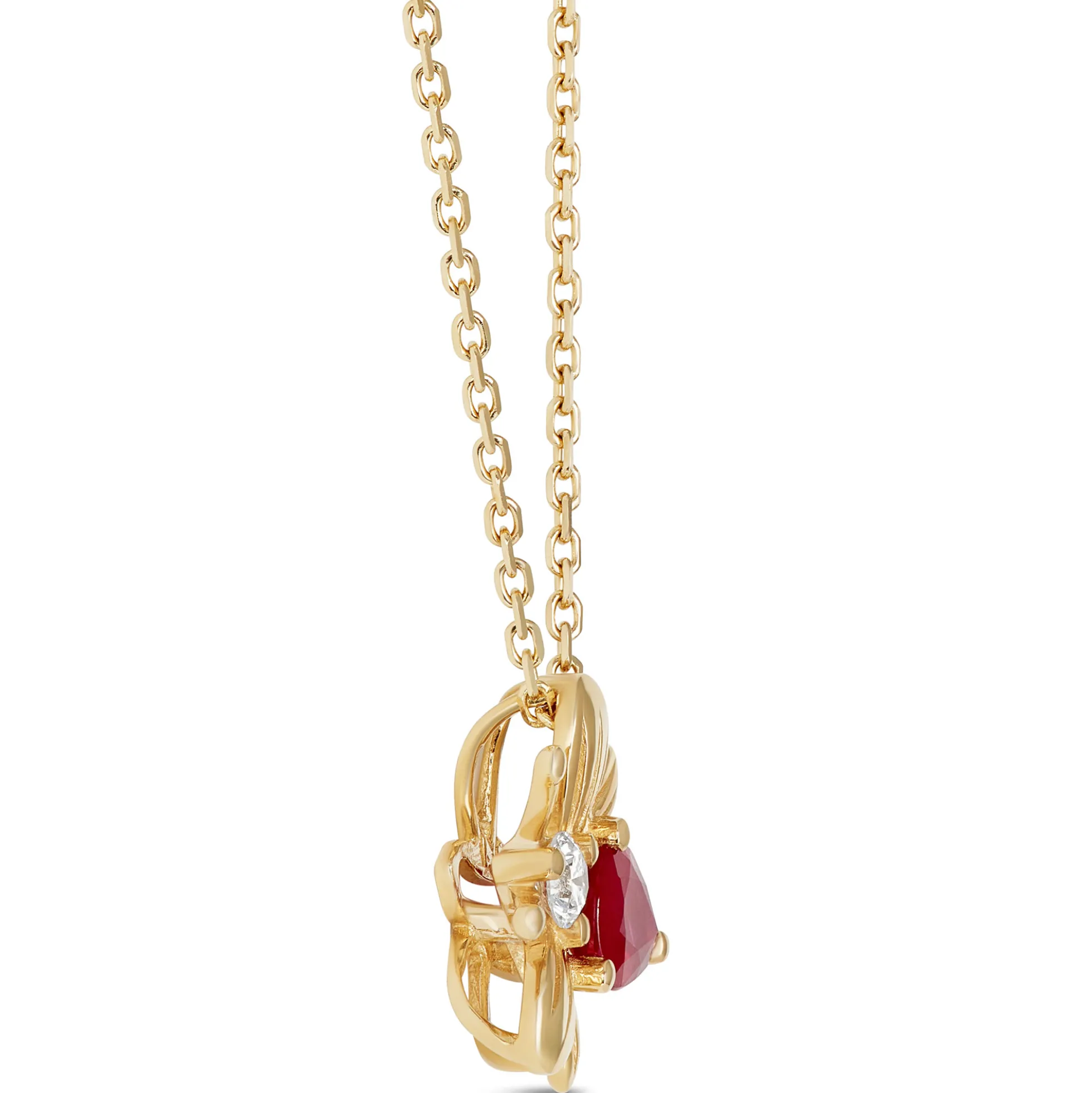 Ruby Bumble Bee Pendant, 14K Yellow Gold