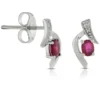 Ruby & Diamond Earrings 14K