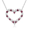 Ruby & Diamond Heart Pendant 14K