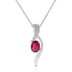 Ruby & Diamond Pendant 14K