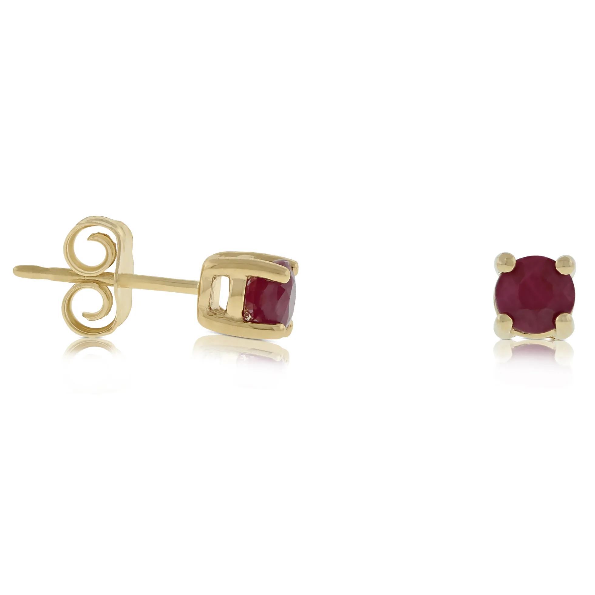 Ruby Stud Earrings 14K