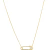 Safety Pin Gold Necklace, 14K Yellow Gold