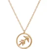 Sagittarius Zodiac Sign Pendant Necklace, 14K Yellow Gold