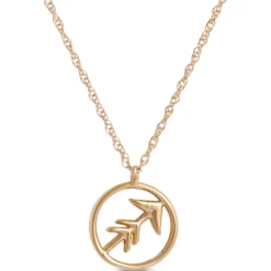 Sagittarius Zodiac Sign Pendant Necklace, 14K Yellow Gold