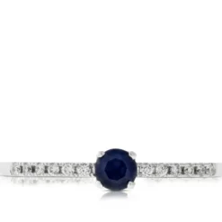 Sapphire & Diamond Band 14K